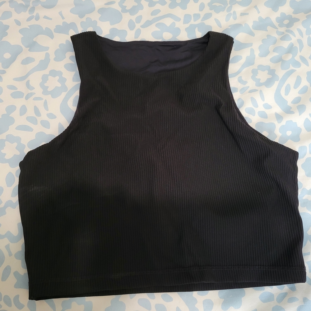Sleek Black Ribbed Tank Top